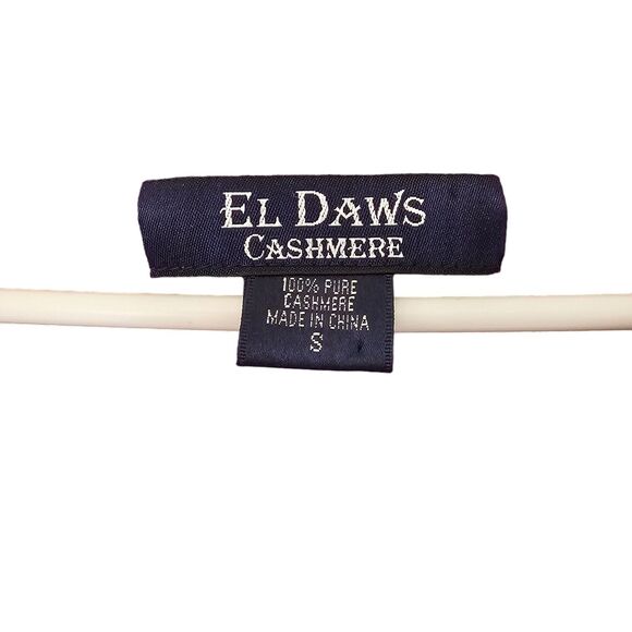 El Daws Sweater Womens Small S 100% Cashmere V Neck‎ Pullover Lightweight Knit - Picture 3 of 4